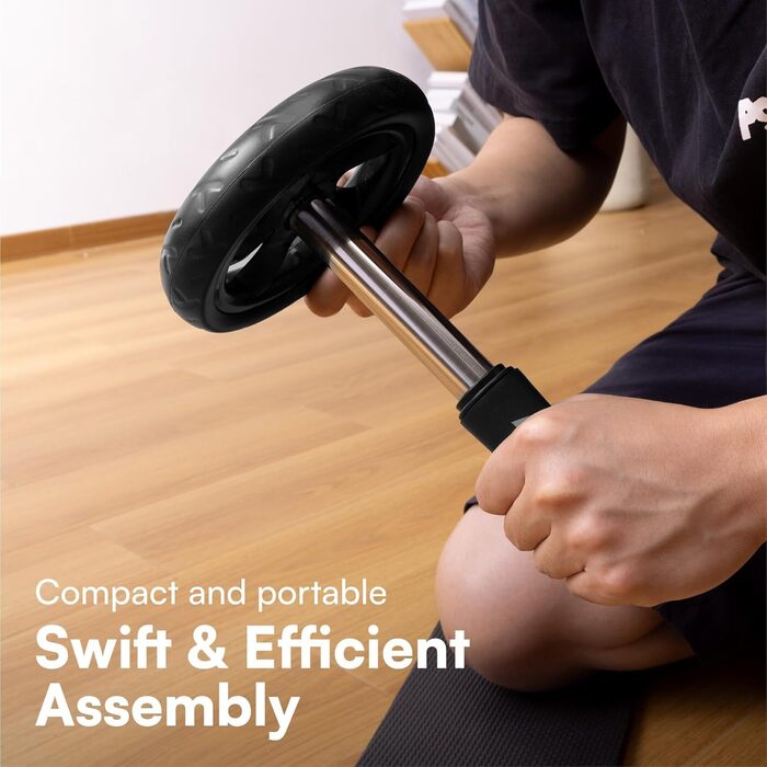 Ролер для пресу H&S Fitness - тренажер для пресу з посиленою амортизацією, аб-ролер, тренажер для пресу