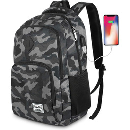 Рюкзак для ноутбука YAMTION 35L, водонепроникний, з USB-портом, для чоловіків і жінок, шкільний