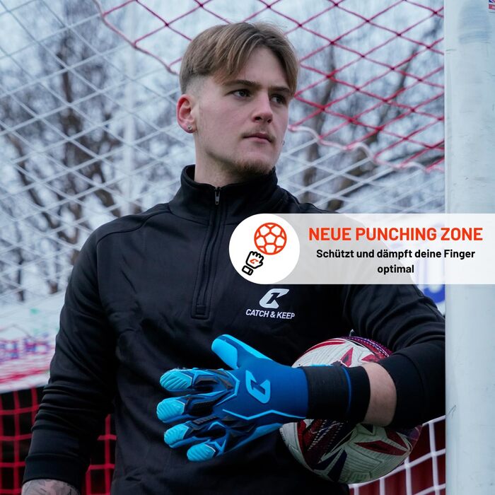 Воротарські рукавички CATCH&KEEP для дорослих з Octopus Grip, преміум якість, максимальне зчеплення для футболу
