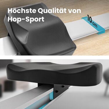 Гребний тренажер Hop-Sport HS-095R для дому, складаний, магнітний опір, LCD-дисплей, 12 програм, змагальний режим, WATT-функція, до 150 кг
