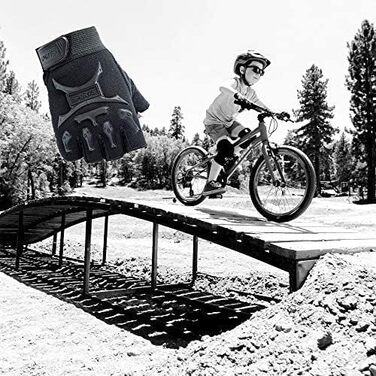 Дитячі велосипедні рукавички Long Keeper для хлопчиків та дівчаток, напівпальцеві, для скейтбордингу, катання на роликах та альпінізму, Outdoor Sport (камуфляж/S)