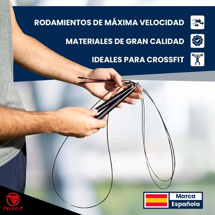 Професійне скакалка для кросфіту | Регульоване фітнес-канат з високошвидкісними підшипниками | Боксерська скакалка | У комплекті сумка (Чорний)