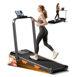 Бігова доріжка UMAY Walking Pad з нахилом 15%, швидкість до 10 км/год, тиховий двигун, для дому та офісу, макс. навантаження 136 кг, чорна