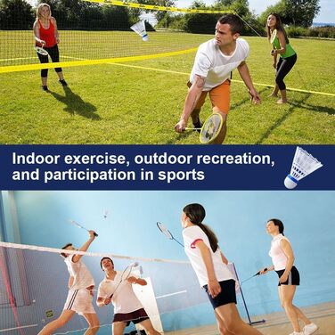 Флінтронік Бадмінтонні м'ячі, 6/12 шт. Нейлонові воланчики для бадмінтону, висока стабільність та довговічність, професійні воланчики для тренувань в приміщенні та на вулиці, відпочинок, спорт. 12 шт. Білі