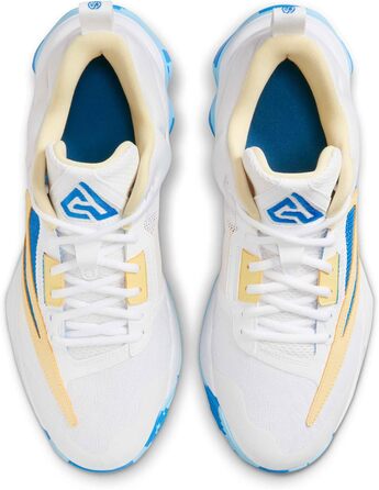 Баскетбольне взуття Nike Giannis Immortal для чоловіків, 42.5 EU, білий, Light Laser Orange, Soft Yellow, Light Photo Blue