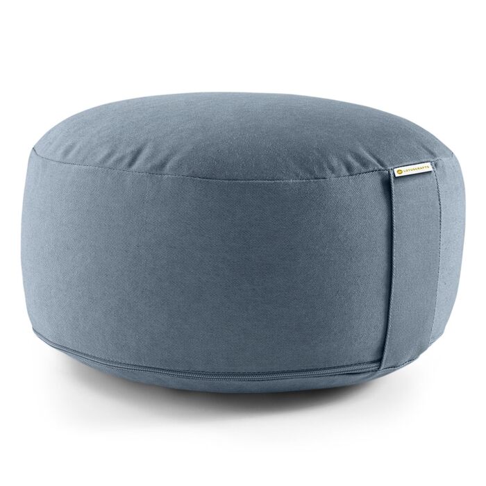 Медитаційне подушечка Lotuscrafts® з висотою сидіння 15 см, з пшоняною начинкою, кругле йога-кільце, підлогове крісло, подушка для медитації, знімний чохол, сертифікат GOTS Indigo Dust