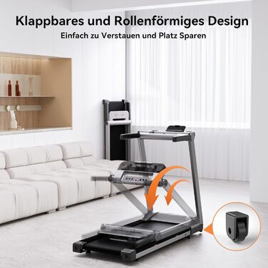 Лякуффі Raceable Walking Pad: Керування через додаток, AI-тренування, для використання під столом, до 136/159 кг, сумісний з Wearable Devices, срільно-чорний