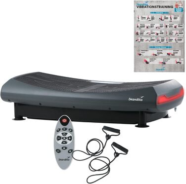 Платформа для вібраційного тренування Skandika V2000 4D Grey | Вібраційна платформа 4D, Bluetooth, пульт ДУ, 60 рівнів, 3+3 програми