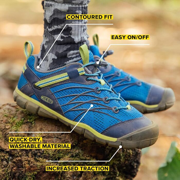 KEEN Chandler Cnx: Трекінгові півчеревики для дітей та дорослих, рожево-зелені, 32 EU, Black/Bright Cobalt