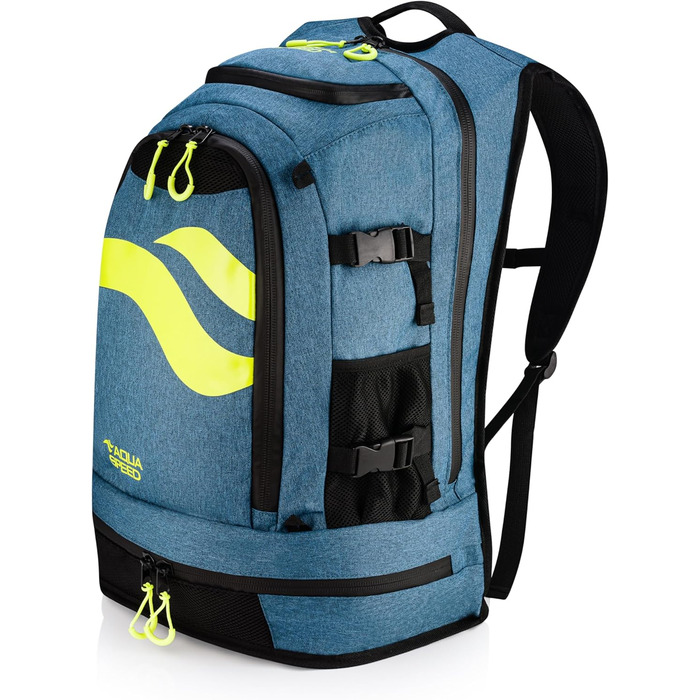 Рюкзак Aqua Speed MAXPACK 42л чорний для спорту та подорожей з мікрофібровим рушником