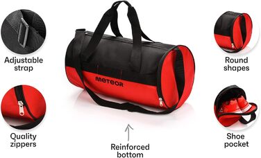 Спортивна сумка для фітнесу та подорожей 25 л з окремим відділенням для взуття, червоно-чорна (унісекс)