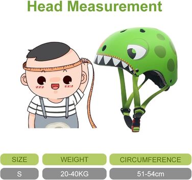 Дитячий шолом Kinderhelm для велосипеда, скейтборда, самоката, 50-54 см, регульований, CE-сертифікація (зелений)