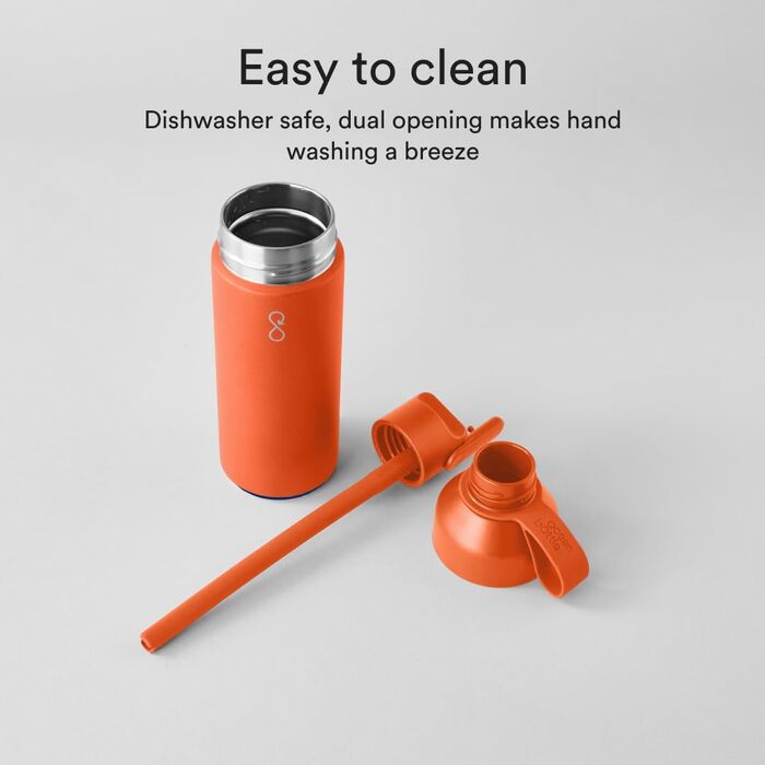 Пляшка Ocean Bottle GO 500 мл сонячно-оранжева, екологічна, з переробленої нержавіючої сталі, багаторазова