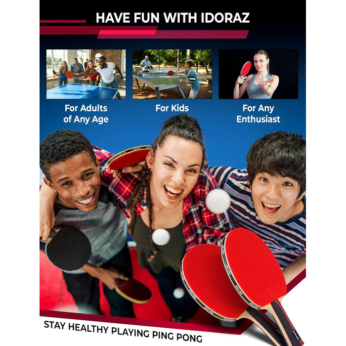 Пін-понг ракетка Idoraz Professional - професійна ракетка для настільного тенісу з чохлом, схвалена ITTF, для турнірів. Подвійний paddle.