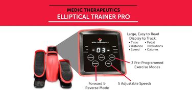 Еліптичний тренажер Medic Therapeutics PRO з пультом, чорний