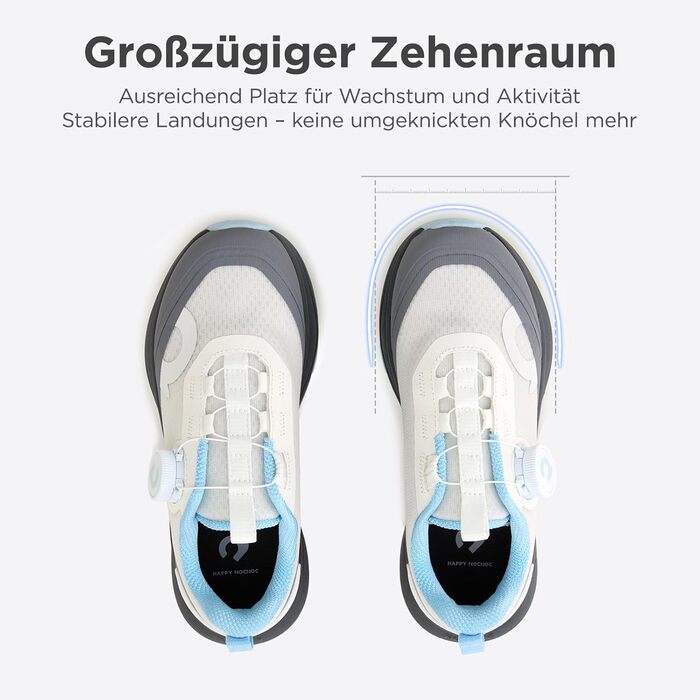 Дитячі кросівки Happy Nochnoc All-MAX – легкі та дихаючі спортивні кросівки з високою амортизацією для тенісу, відпочинку та тренувань. Sakura Rosa, Eisweiß (32 EU)