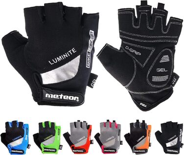 Рукавички MTB Meteor Radhandschuhe для чоловіків, жінок та дітей. Гелеві вставки, модель GX31, зелений колір. Рукавички для гірського велосипеда, велоспорту, даунхілу та хайкінгу.