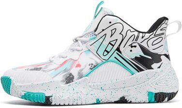 Кросівки баскетбольні для чоловіків та жінок, спортивне взуття, кросівки для ходьби, легкі, неслизькі, зносостійкі, біло-чорні, 38 EU, вузька колодка