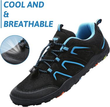 Дитячі трекінгові черевики Littleplum для хлопчиків, підошва для босоногих, дихаючі, антиковзні, чорно-сині, 35 EU