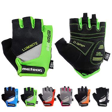 Рукавички велосипедні MTB Meteor Radhandschuhe Gel GX31 Green для чоловіків та жінок, для гірського велосипеда, даунхілу, туризму, дитячі (XS), зелені