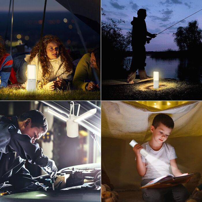 LED кемпінговий ліхтар Wholede 8000mAh з USB/сонячною зарядкою, димування, для наметів, риболовлі, походу, надзвичайних ситуацій