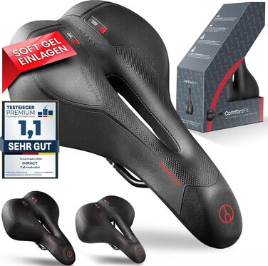 Impact® ComfortFit Ергономічне велосідло з м'яким гелем і пам'яттю форми, динамічна амортизація, інноваційне сідло для чоловіків та жінок