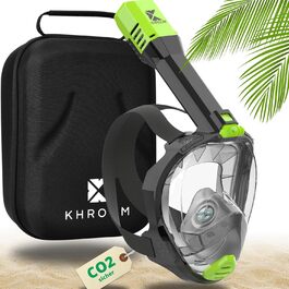 Сноркельна маска Khroom Seaview Pro для дорослих, повнолицева, безпечна від CO2, для підводного плавання, рекомендована Höhle der Löwen