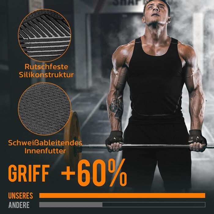 Фітнес рукавички ATERCEL для жінок та чоловіків, антиковзні рукавички для тренувань, силових вправ, важкої атлетики та воркаутів, дихаючі та легкі, чорні, розмір L