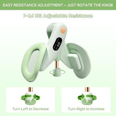 Тренування тазового дна для жінок: пристрій для зміцнення м'язів, регулювання ваги 7-16 кг, фітнес для дому, зелений