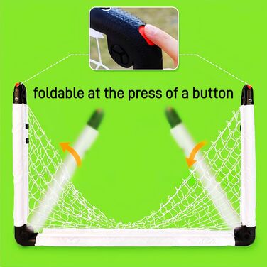 Дитячі ворота для футболу KiBiGOAL 115x80 см, складані - ідеально для гри в саду та в приміщенні, для дітей 4-11 років