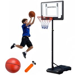 Баскетбольний кошик вуличний з м'ячем та насосом, регульована висота 148-250 см, для дітей 6-12 років