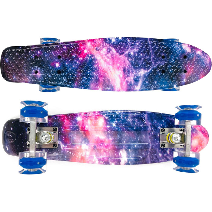 Скейтборд Sumeber Mini Cruiser 22 дюйми з LED колесами для дорослих і дітей, для початківців, подарунок на день народження