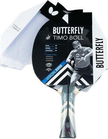 Настільний тенісний ракетка Butterfly Timo Boll Vision 2000, ITTF, для професіоналів, обгумування Wakaba, ручка Single