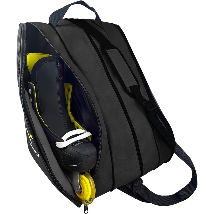 Сумка для ковзанів VPRO: для ковзанярства на льоду та роликів, з ремінцем, чорна