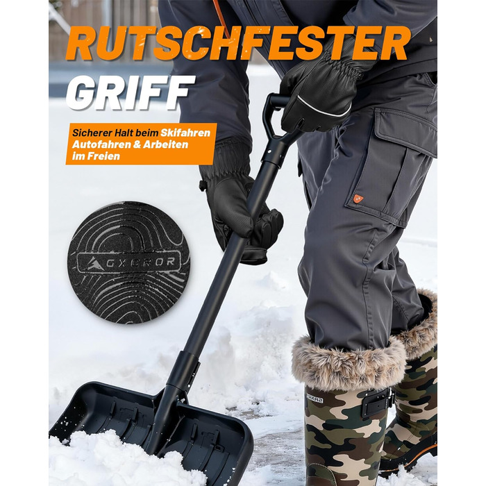 Водонепроникні зимові рукавички GXCROR для чоловіків та жінок, з підтримкою сенсорного екрану, утеплені Thinsulate, для катання на лижах, велосипеді, прибирання снігу та робіт на відкритому повітрі, до -20°C, термоізоляція (S)