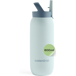 Термос-бутилка waterdrop® 600 мл з трубочкою – ізольована сталева пляшка для напоїв, 24 год холоду, 6 годин тепла, герметична, ударостійка, BPA Free, для посудомийки