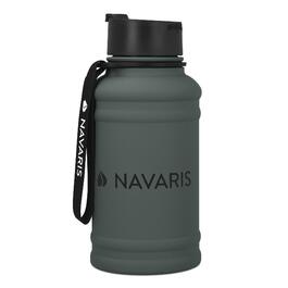 Фляга для спорту Navaris 1,3 л з нержавіючої сталі - пляшка для тренажерного залу, вода, BPA free, антрацит