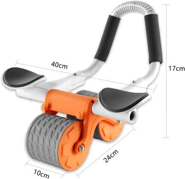 Ролер для пресу ABHDIEG з підставкою для ліктя, автоматичний відскік, тренування пресу вдома та в спортзалі, ролер з подвійним колесом для пресу