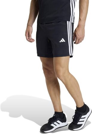 Чоловічі спортивні шорти adidas Workout Essentials Base 3 Stripes Woven, чорні з білими смугами
