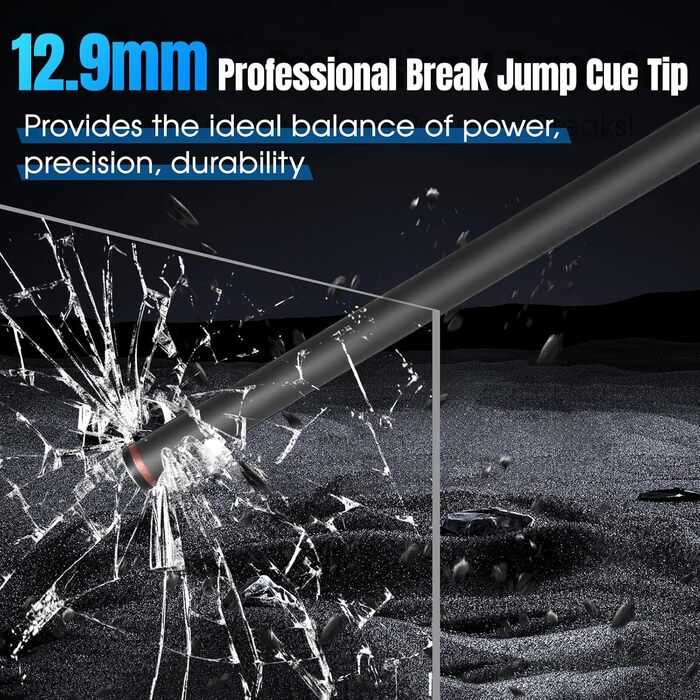 PODAYUDE Білльярдні кийки 3 шт. з карбону, низька відволікаюча лінія, 12.9 мм наконечник, з PU-чохлом, синій