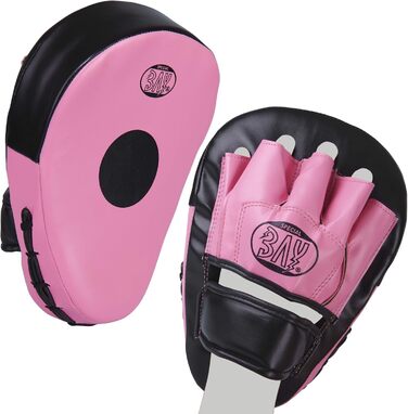 Рожеві лапи для боксу BAY® 'PINK i can...', вигнуті, 2 шт., PU-шкіра, для дівчат, жінок і дітей, тренувальні, для кікбоксингу, карате, тайського боксу