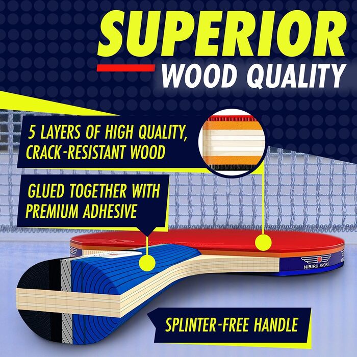 NIBIRU SPORT Професійний набір для настільного тенісу з регульованою сіткою, м'ячами та стійками (4 зірки). Комплектація: сітка, м'ячі, стійки, сумка для зберігання. Підходить для гри в приміщенні та на вулиці.