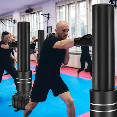 Боксерський мішок COSTWAY підлоговий (173см/182см) з рукавичками та присоскою, тренажер для боксу, кікбоксингу та MMA для дітей та дорослих