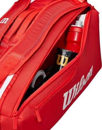Сумка для тенісу Wilson Super Tour Red 2025 - для 2 ракеток, червоно-біла