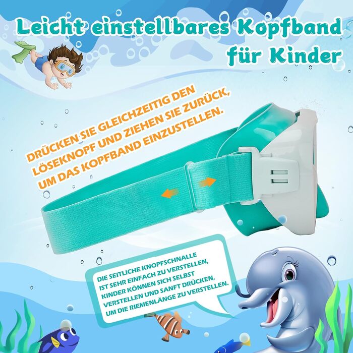 Дитячі окуляри для плавання WAVE Kinder (зелено-білі) з антифог покриттям та маскою для снорклінгу, UV-захист