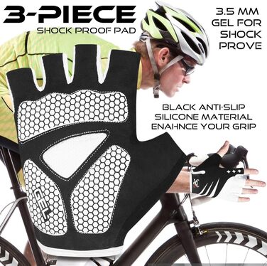 BEAST RAGE Fingerless Fahrradhandschuhe: Гелеві, антиковзні, для MTB, тренувань, сірі (L)