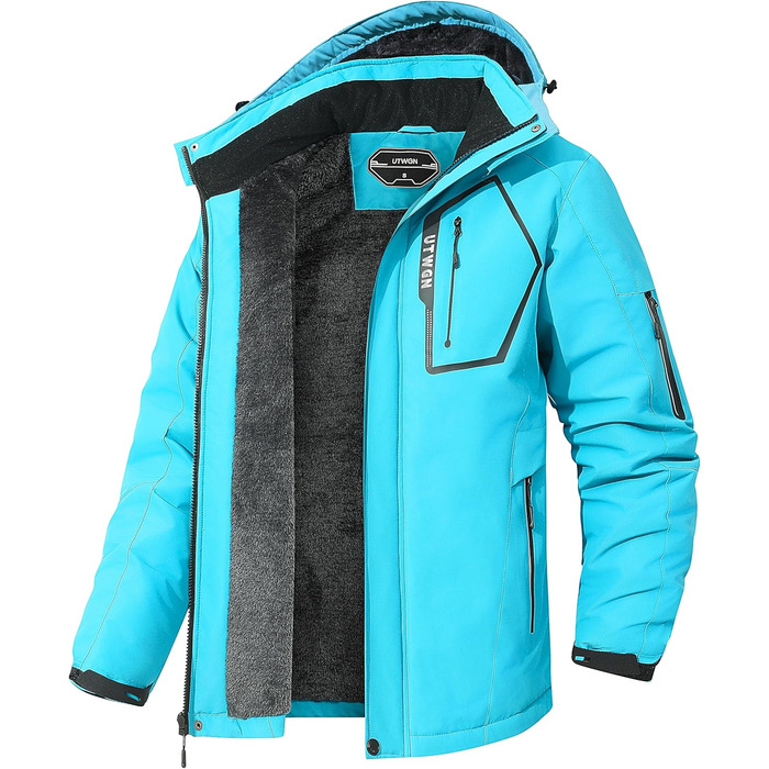 Чоловіча зимова куртка для сноуборду та лижного спорту, тепла, водонепроникна, вітрозахисна, з капюшоном, зелена (L, Синій)
