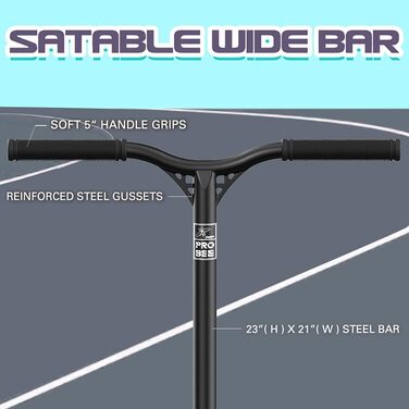 PlayShion Скутер Фристайл з колесами 100 мм та підшипниками ABEC 9 для дітей та дорослих, чорний