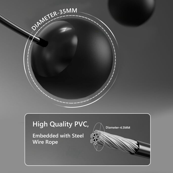 Стрибкове канат Flintronic з лічильником, регульований, з підшипниками та неслизькими ручками, інтелектуальний, з вагою, для тренувань, фітнесу, боксу (#1 Чорний)