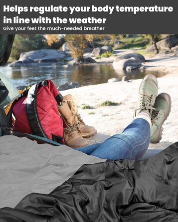 Сплячий мішок Outdoor Sportneer для дорослих та дітей - легкий, зручний для кемпінгу, походу, рюкзака. Розмір 220x75 см, чорно-сірий